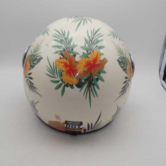 NEW Pretoee 3/4 Open Face  Helmet LARGE Retro Vintage Floral  Helmet  READ - Picture 6 of 13